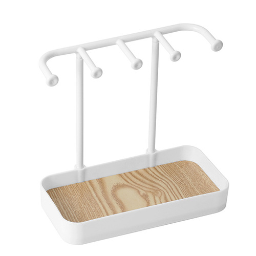 Jewelry storage rack, white multifunctional necklace rack, ring storage box, dressing table, household jewelry rack, earring rack