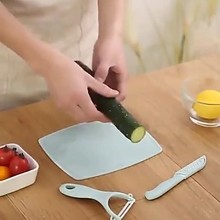 便捷厨具刀三件套北欧糖果色菜板削皮刀陶瓷刀不锈钢厨房礼品套装