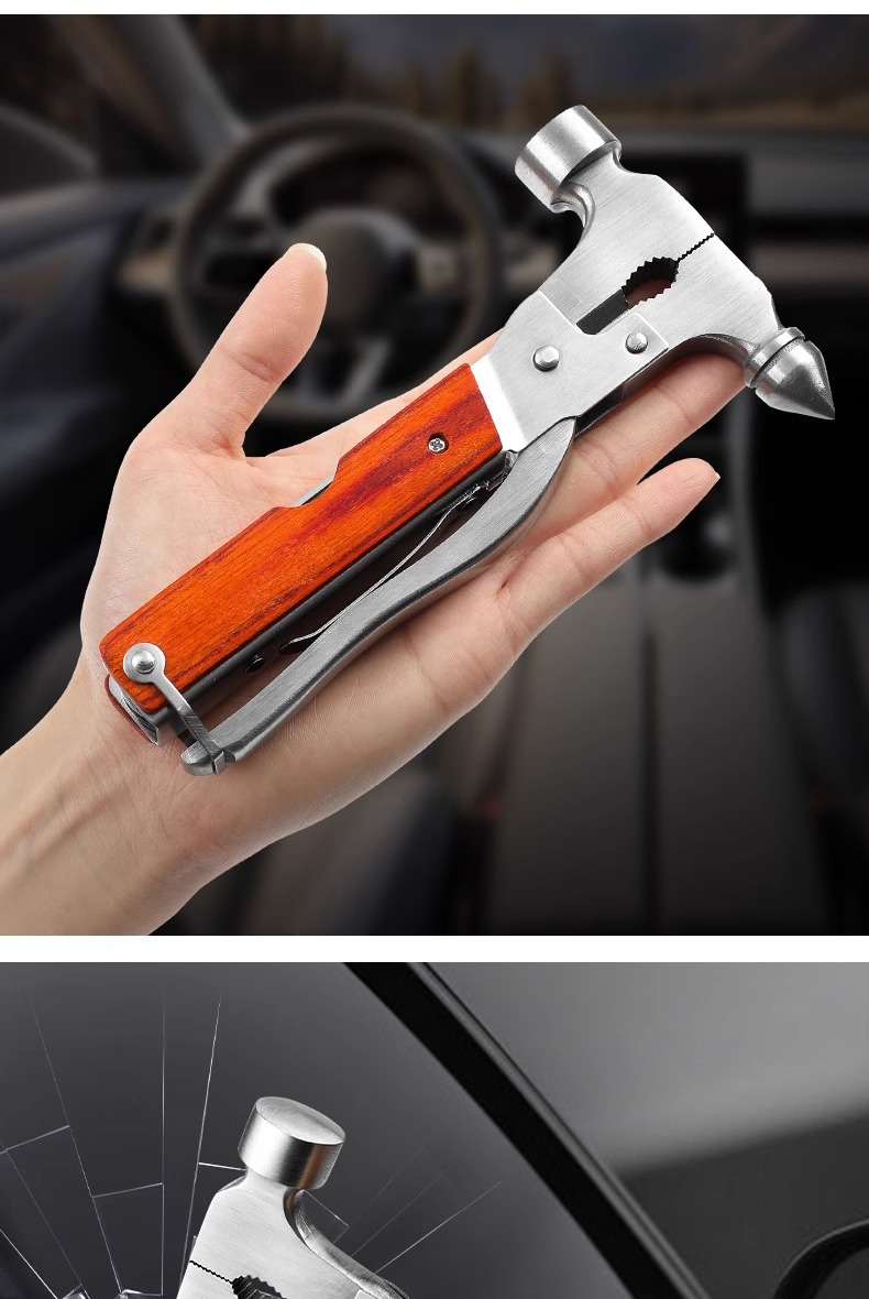 Car Safety Hammer, Multi-Functional Glass Window Breaker for Vehicles, In-Car Window-Breaking Safety Hammer, Emergency Escape Hammer