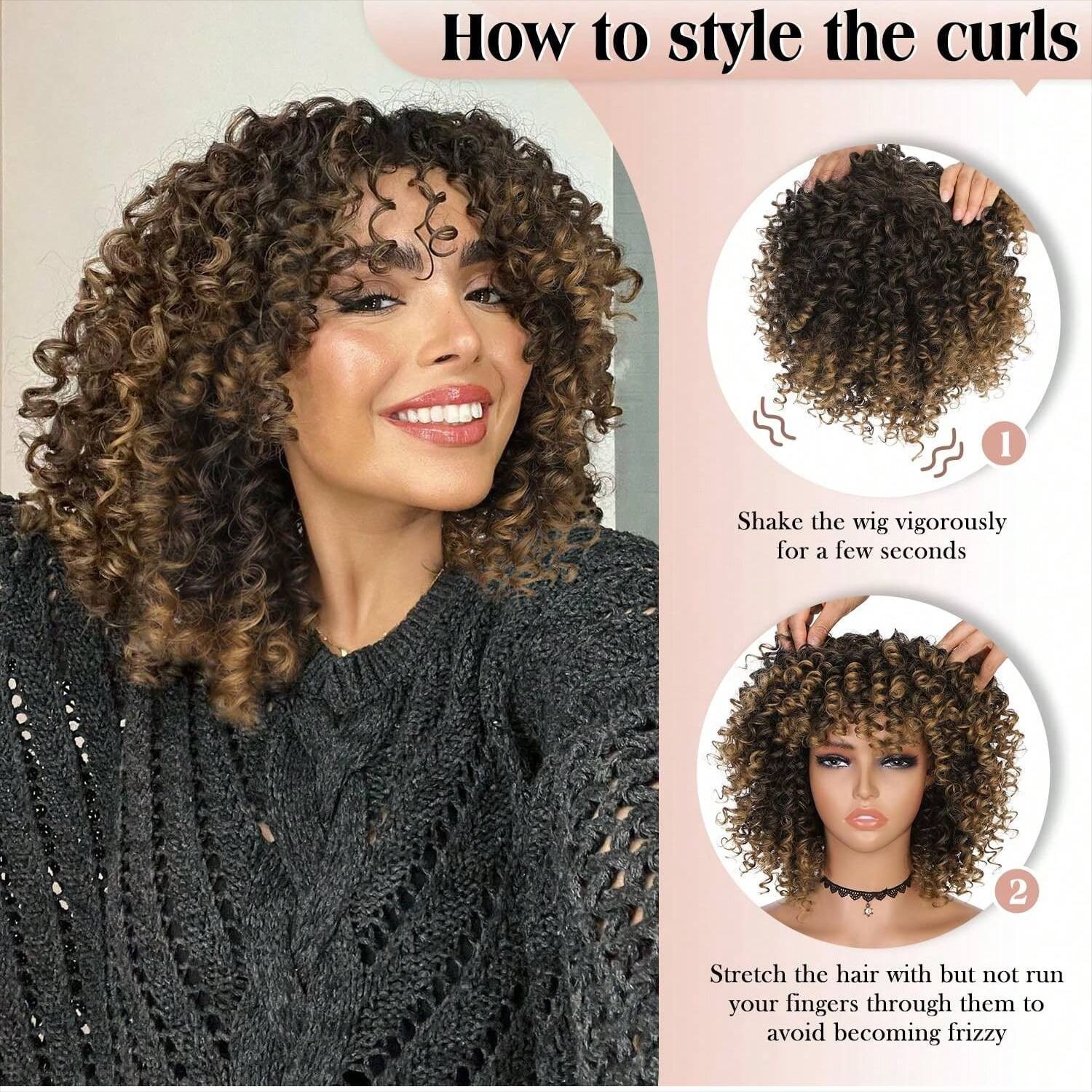 wigs for women African fashion explosive curly hair chemical fiber headpiece spring curl short curly hair spot_voghion.com