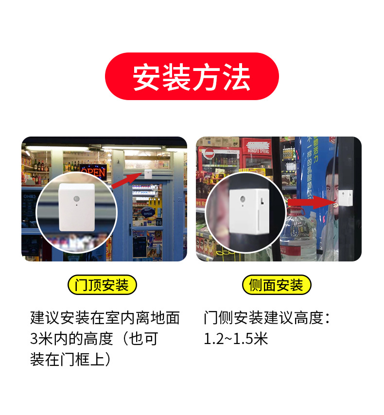 疫情防控语音提示器店铺欢迎光临进门感应器迎宾器智能防疫款门铃详情17