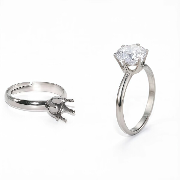 Ring with stone with zircon stainless steel