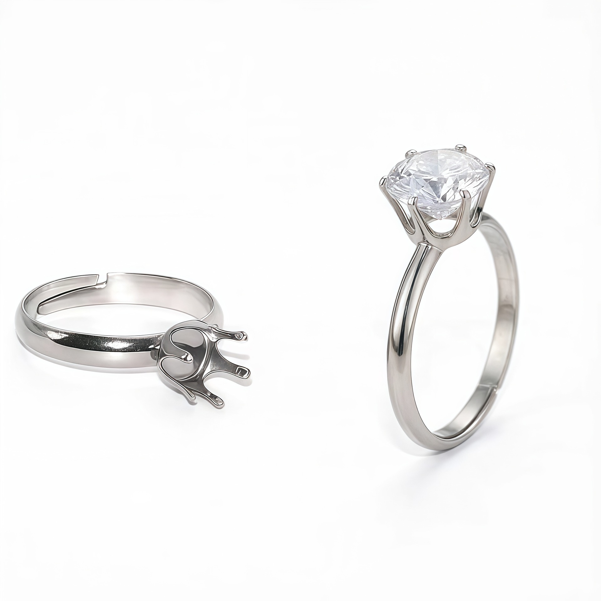 Ring with stone with zircon stainless steel