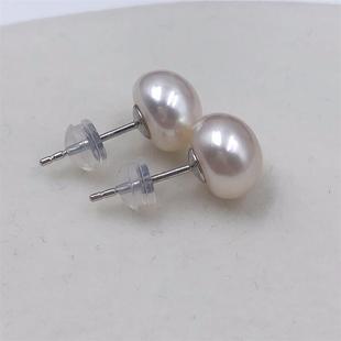 Zhuji Grade 5A Strong Light Freshwater Pearl Ear Needle S925 Sterling Silver Simple Commuting Classic Women's Ear Stud silver