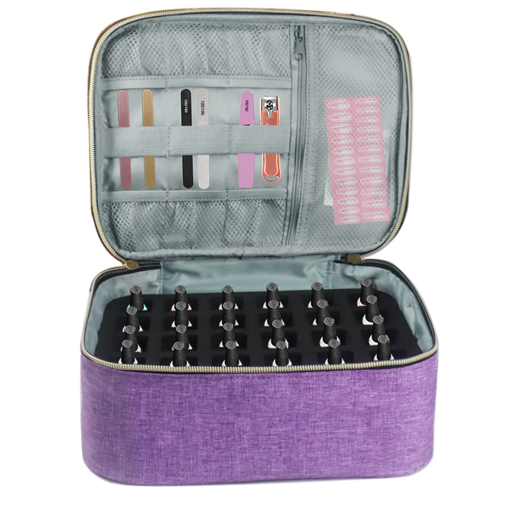 Caja cosmética portátil herramientas de uñas bolsa de almacenamiento de esmalte de uñas