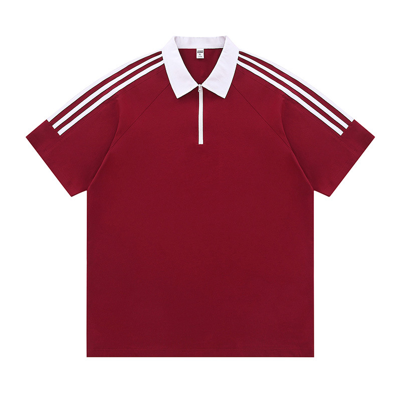 Semia cremallera color poliéster algodón empresa ropa de trabajo ropa deportiva con solapa camiseta de polo de manga corta personalizada