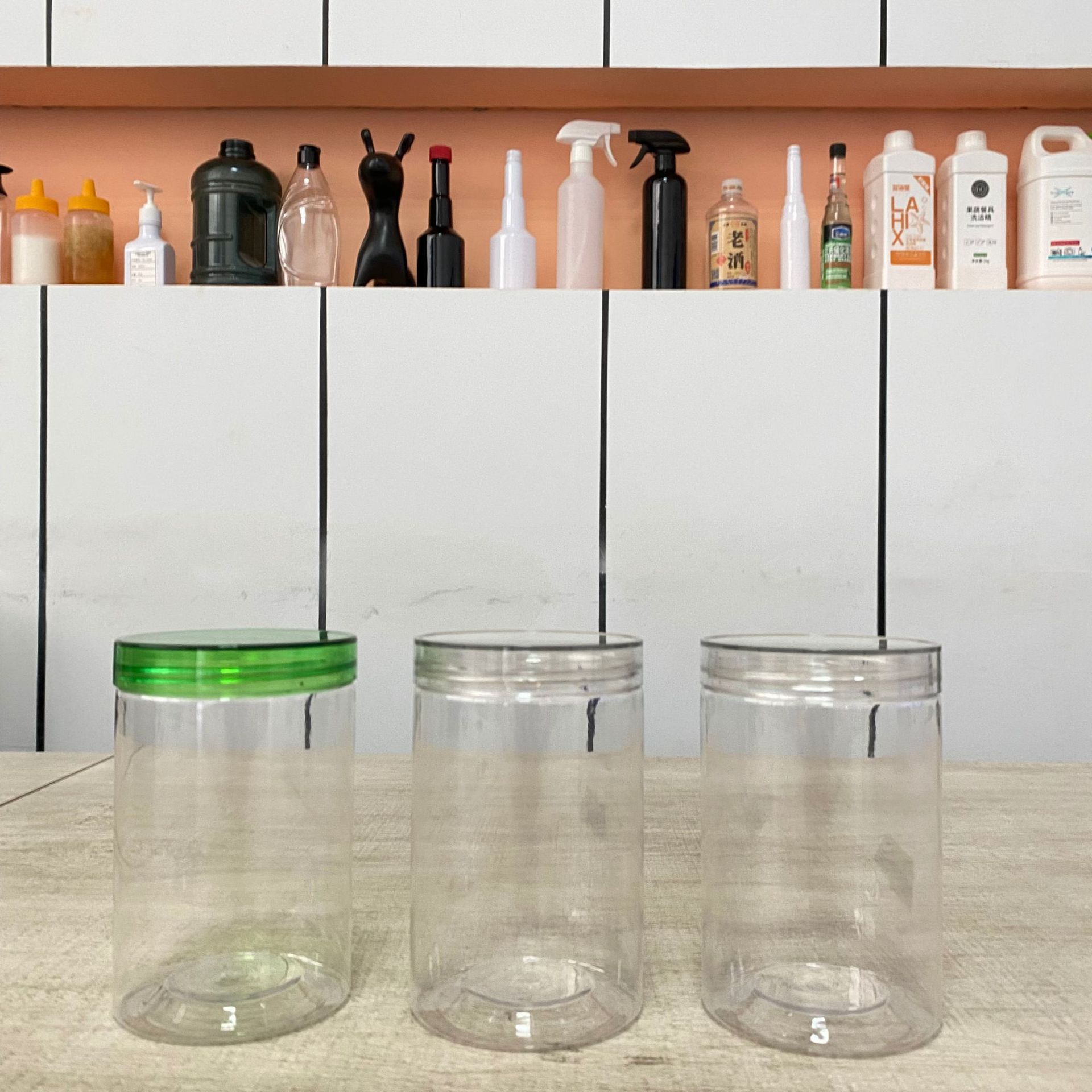 Y75160塑料罐 高透盖螺旋易拉罐 透明500ml广口瓶 人参枸塑料瓶子