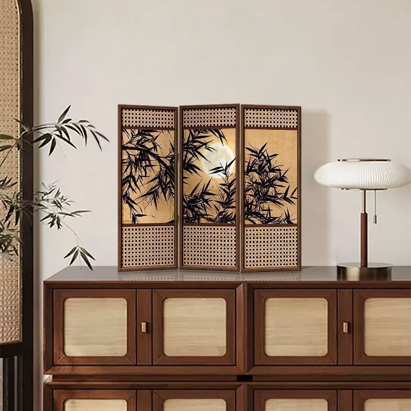 新中式桌面屏风摆台画装饰画中古风装饰品摆画创意小众可折叠木制|undefined