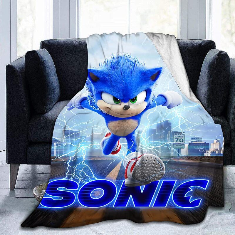 Cross-border SuperSONIC Speed Mouse Sonic Sonic Anime Blanket Sonic the Hedgehog Blanket Cartoon Kidsren's Blanket