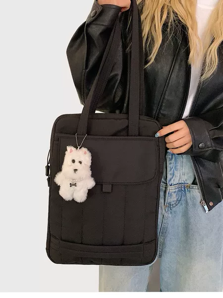 Fashionable Commuter Shoulder Bag, Multi-Purpose Tote Bag, Simple iPad Protective Bag, Wear-Resistant 15inch Laptop Bag