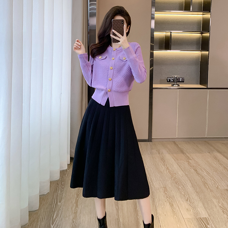 2026 New Spring Style Chanel-Inspired Knitted Cardigan for Women, Short Jacket, Jacquard Sweater, Outerwear, Round Neck, Soft and Cozy Top