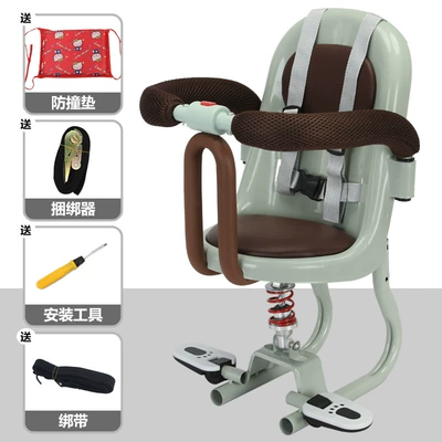 Electric car child seat yadiaima Bell calf scooter - macaron-green-002-shock-absorber-bandage