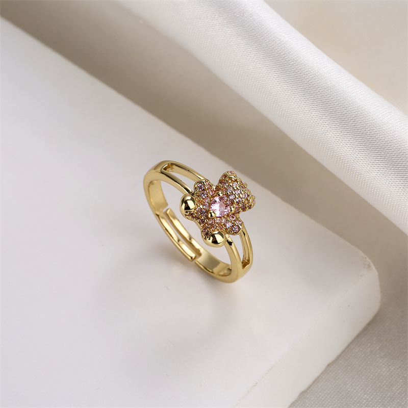 Lady Bear Copper Zircon Rings 1 Piece