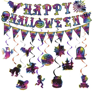 �f�}���b���Ʒ��������Happy Halloween�Ϲ�֩������PVC�������