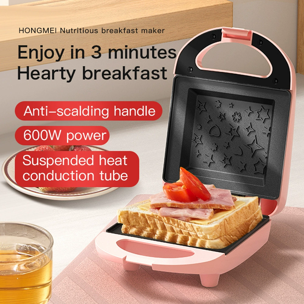 Многофункциональная сэндвич- и вафельница Breakfast Maker (HONGMEI), 600 Вт, компактная 110/220 В
