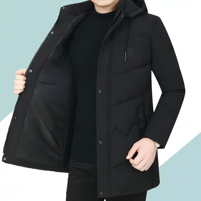 Buy quality Men's Hooded Padded Jacket Simple Business Padded Jacket