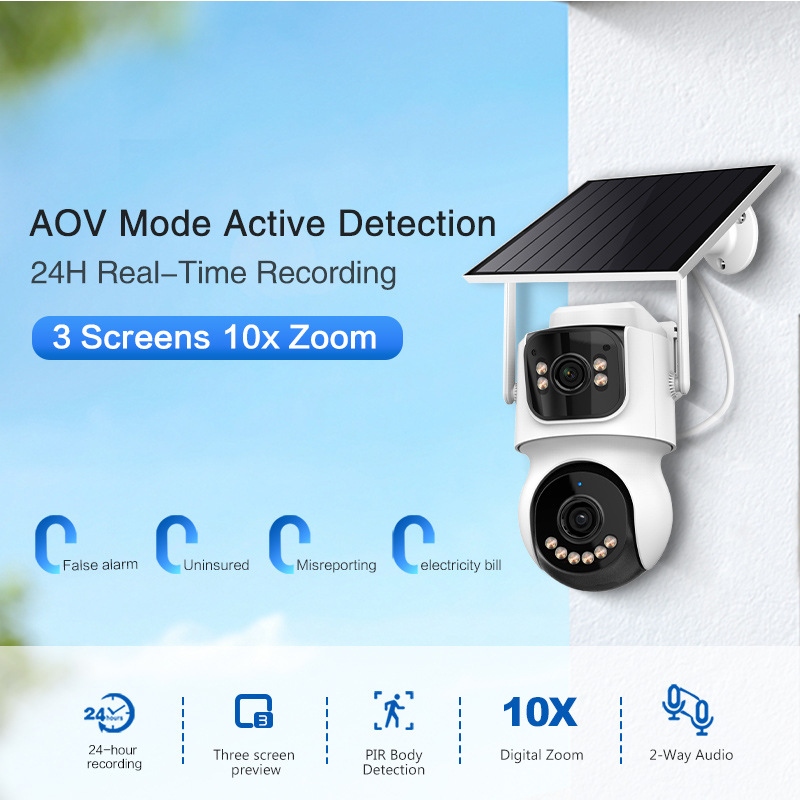 Icsee Binocular Gun Ball Wifi Aov Solar Monitoring Asia Pacific Version Camera Low Power Ipcam