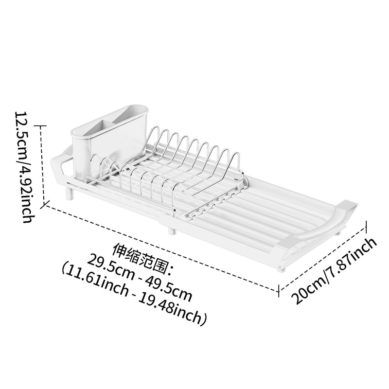 厨房置物架台面放碗盘筷子沥水置物架沥水架可伸缩碗碟收纳架碗架|undefined