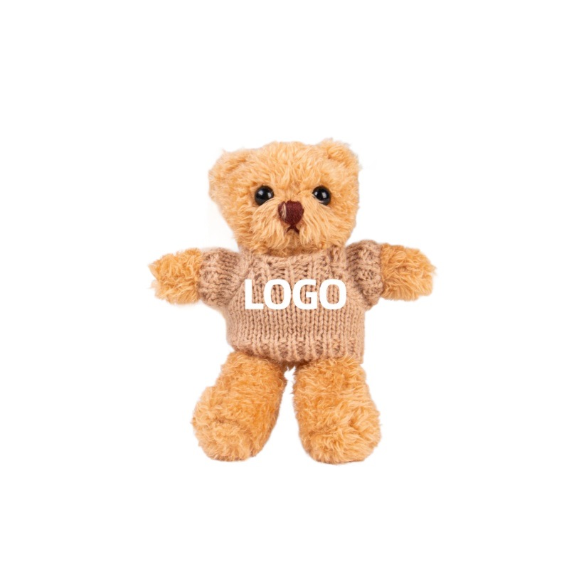 Teddy Bear Keychain Colgante Bolsa accesorios de ropa impresa LOGO vestido Teddy Teddy Doll juguetes de peluche