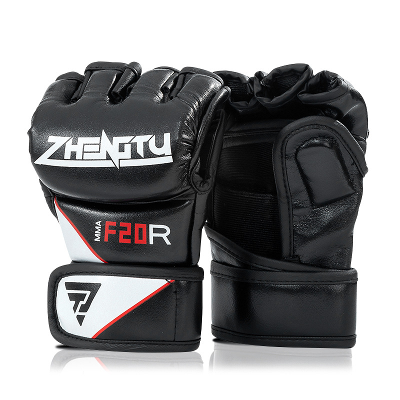 ZTTY Spot Wholesale MMA Microfibra Boxeo Guantes de boxeo Serie UFC con medio dedo