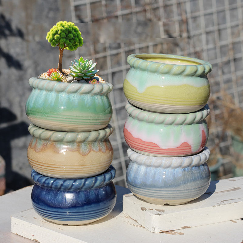 Ice-Cracked Lace Ceramic Coarse Pottery Breathable Multi-Color Simple Aesthetic Desktop Ornament Small Flower Pot Succulent Flower Pot Ice-Cracked Lace Ceramic Coarse Pottery Breathable Multi-Color Simple Aesthetic Desktop Ornament Small Flower Pot Succulent Flower Pot
