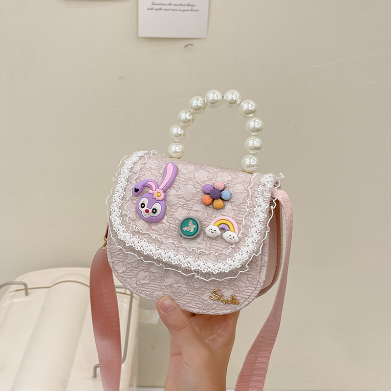 Bolso DE LOS NIÑOS bolsa de mensajero de las niñas moda perla bolso de moda accesorios de dibujos animados bolsa estilo Chanel monedero bolso