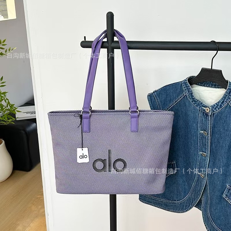 alo クロスボーダーヨガショルダーキャンバスバッグレディース大容量トートバッグショッピングバッグスポーツレジャートレンドフィットネスバッグ|undefined