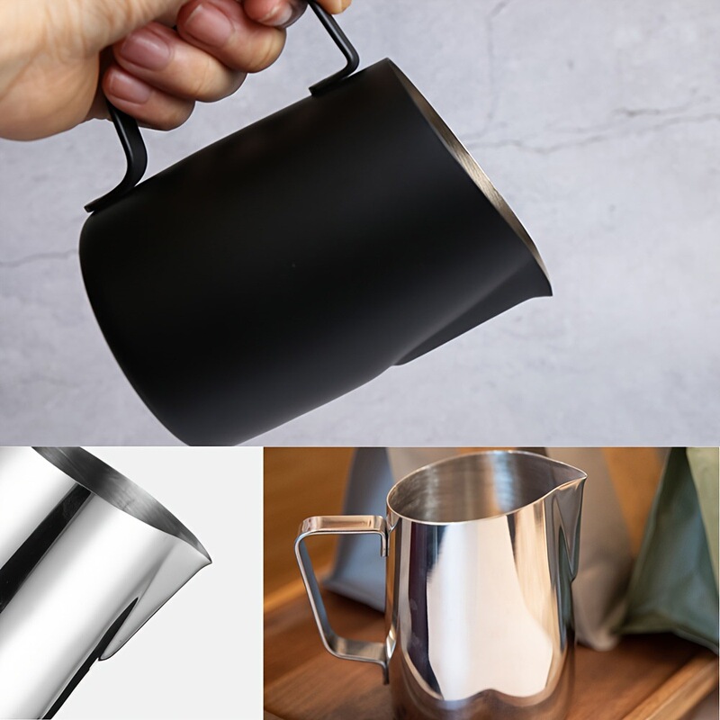 Cross-Border 304 Thickened Stainless Steel Latte Art Pitcher with Scale, Fancy Coffee Pitcher with Slanted Spout and Pointed Tip for Frothing Milk, 450ml Cross-Border 304 Thickened Stainless Steel Latte Art Pitcher with Scale, Fancy Coffee Pitcher with Slanted Spout and Pointed Tip for Frothing Milk, 450ml