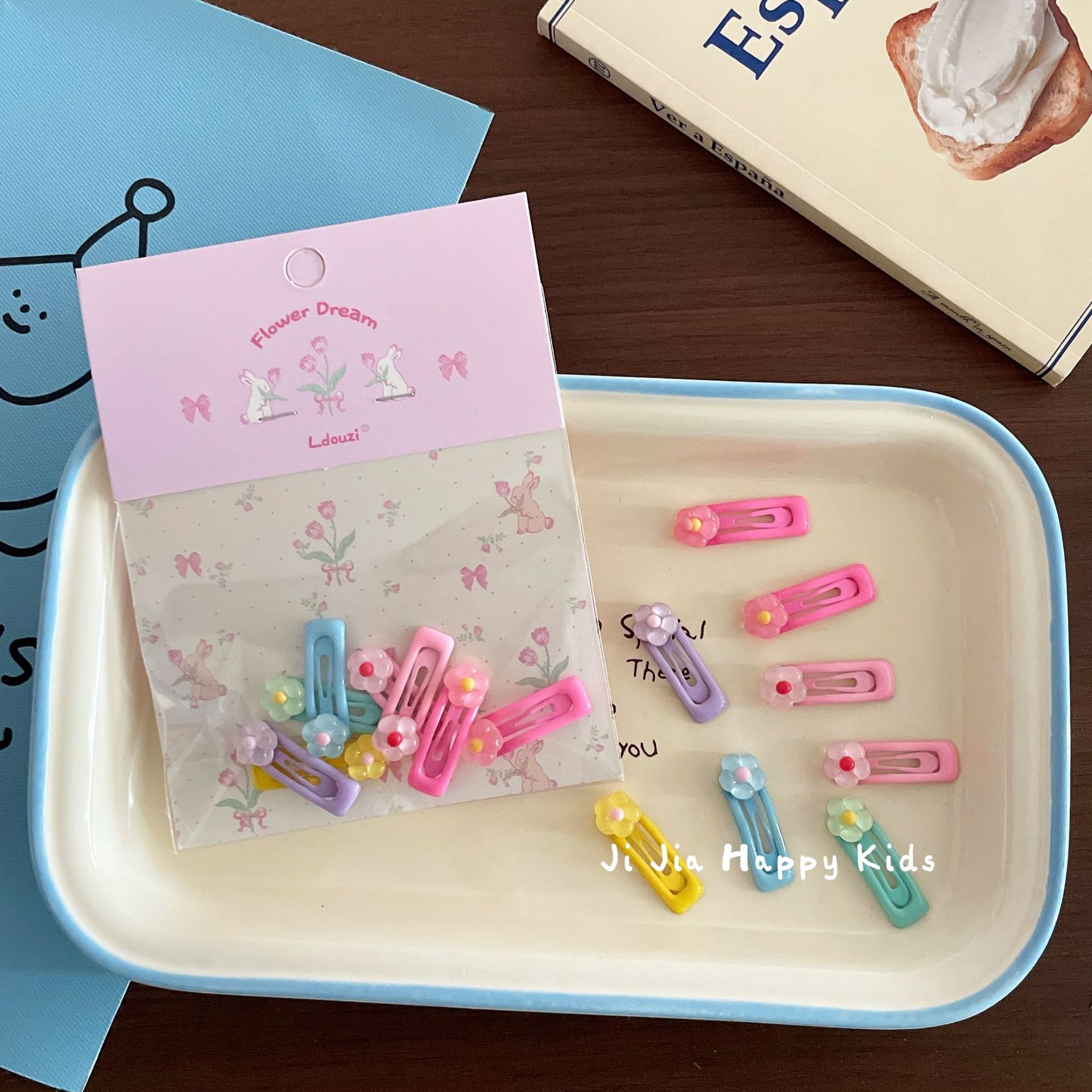 透色立体小花发夹