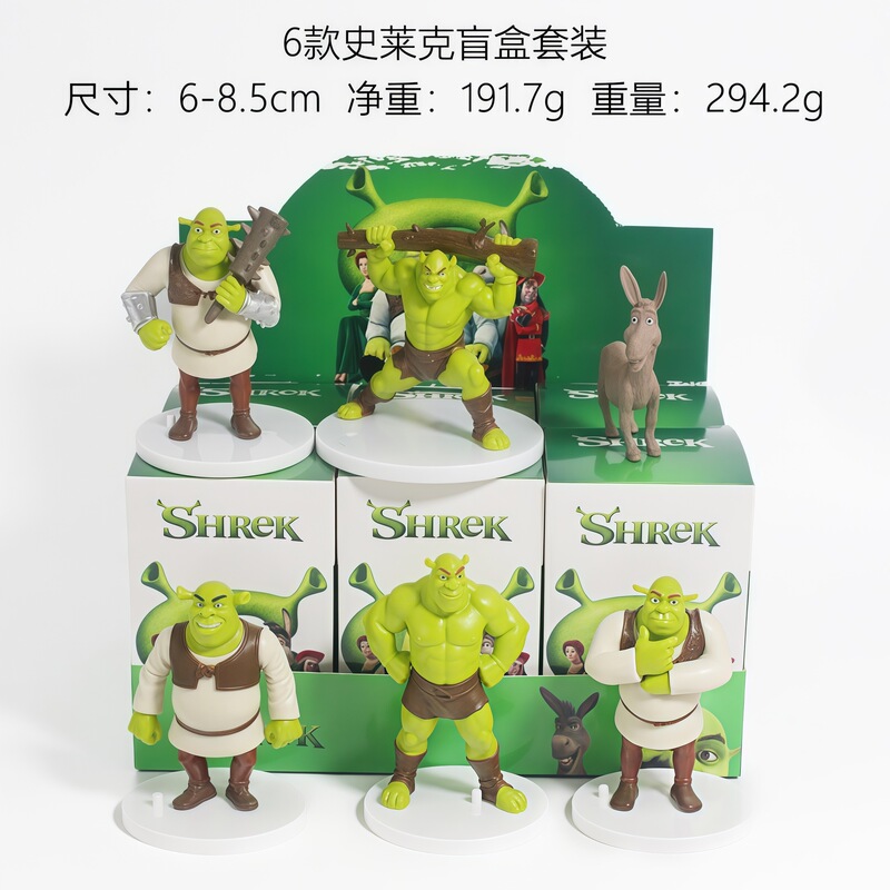 Cross-Border Green Monster Shrek Plush Figure Animated Movie Blind Box Doll Scene Decoration Model