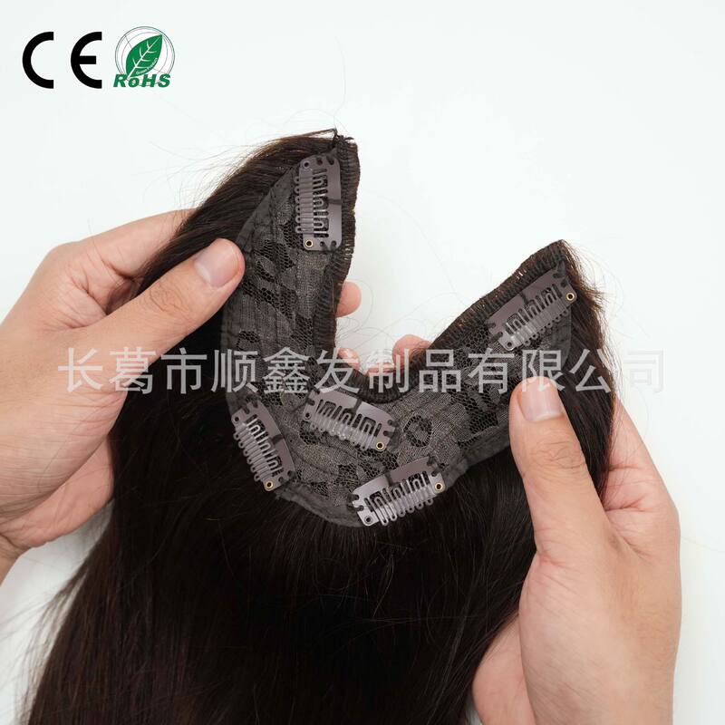 Hot-Selling Foreign Trade Item: U-Shaped Invisible Clip-In Indian Remy Human Hair Hairpiece, 100% Human Hair Seamless Attachment