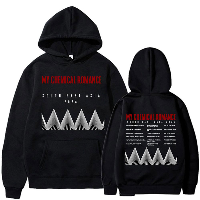 My Chemical Romance Punk Band South America 2026 Tour Hoodie Men Women Goth Fashion Sweatshirts