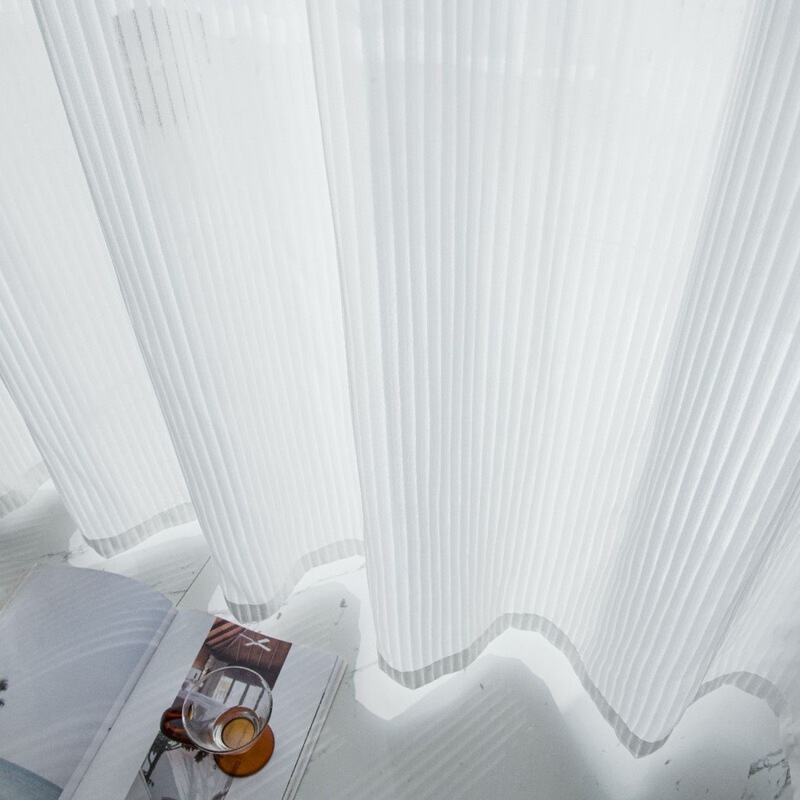 New Style Dreamy Curtains, Vertical Blinds, Sheer Curtains for Bedroom, Light-Transmitting Semi-Transparent Window Screens, White Balcony, Living Room, Bedroom Curtains