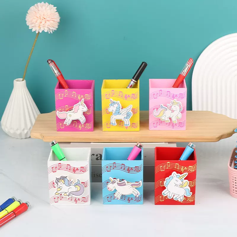 厂家直销木制工艺创意实用木质文具童趣卡通天马飞马笔筒可印logo