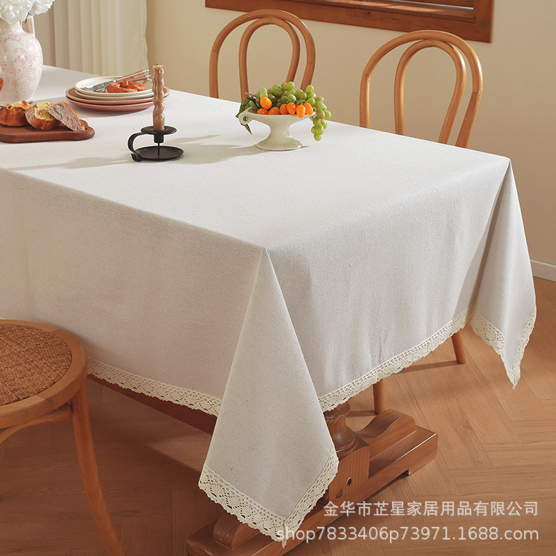 Cross-border Tablecloth White Linen Tablecloth Cotton and Linen Thickened Plain Tablecloth Simple Dining Tablecloth Nordic Tea Table Cloth Cross-border Tablecloth White Linen Tablecloth Cotton and Linen Thickened Plain Tablecloth Simple Dining Tablecloth Nordic Tea Table Cloth