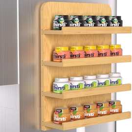 新款木制咖啡胶囊收纳架储物咖啡机侧面整理K杯多层磁吸置物架