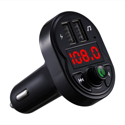 Southeast Asia Cross-Border Independent Station Manufacturer Supply Wireless Car Bluetooth Adapter Hands-Free Call U Disk/Tf Card Broadcast (Car mp3) - x1