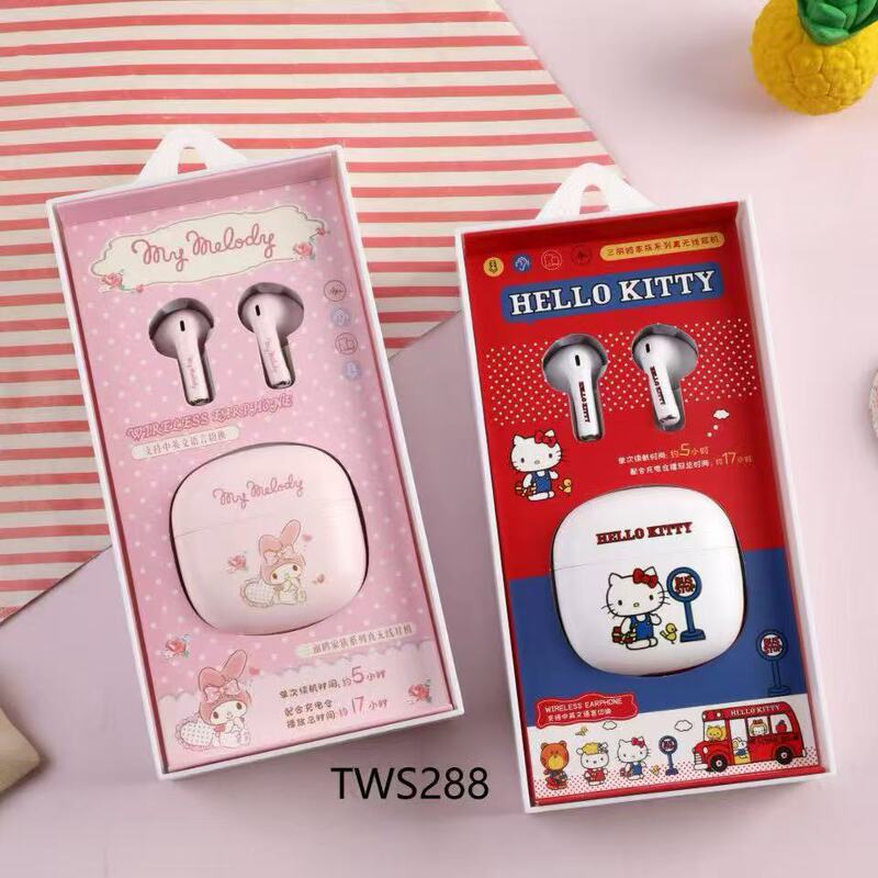New Genuine Sanrio Tws Bluetooth Earphones Version 6.0 with English and Chinese Voice Switching Earbuds Tws288 New Genuine Sanrio Tws Bluetooth Earphones Version 6.0 with English and Chinese Voice Switching Earbuds Tws288