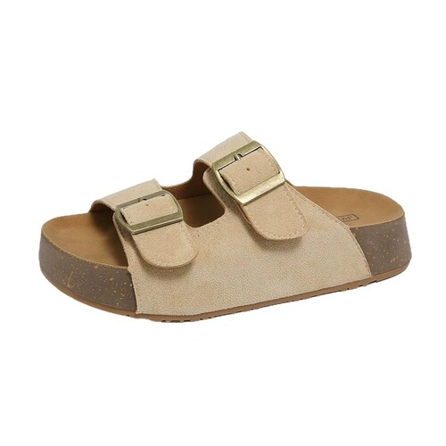 Thick sole Birken one-word slippers for women, 2026 new summer matching skirt, all-matching lightweight non-slip beach sandals