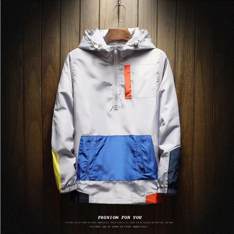 Estilo coreano 2024 nueva primavera chaqueta con capucha de los hombres a juego color moda suelta casual suéter uniforme béisbol hombres