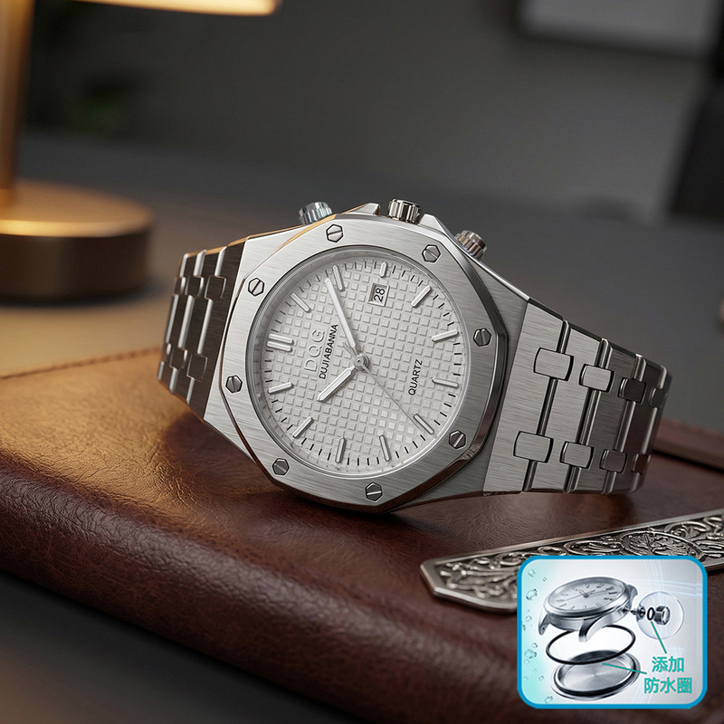 In-stock wholesale classic Oak watch for men, automatic quartz watch with octagonal alloy steel band, high-end men's watch
