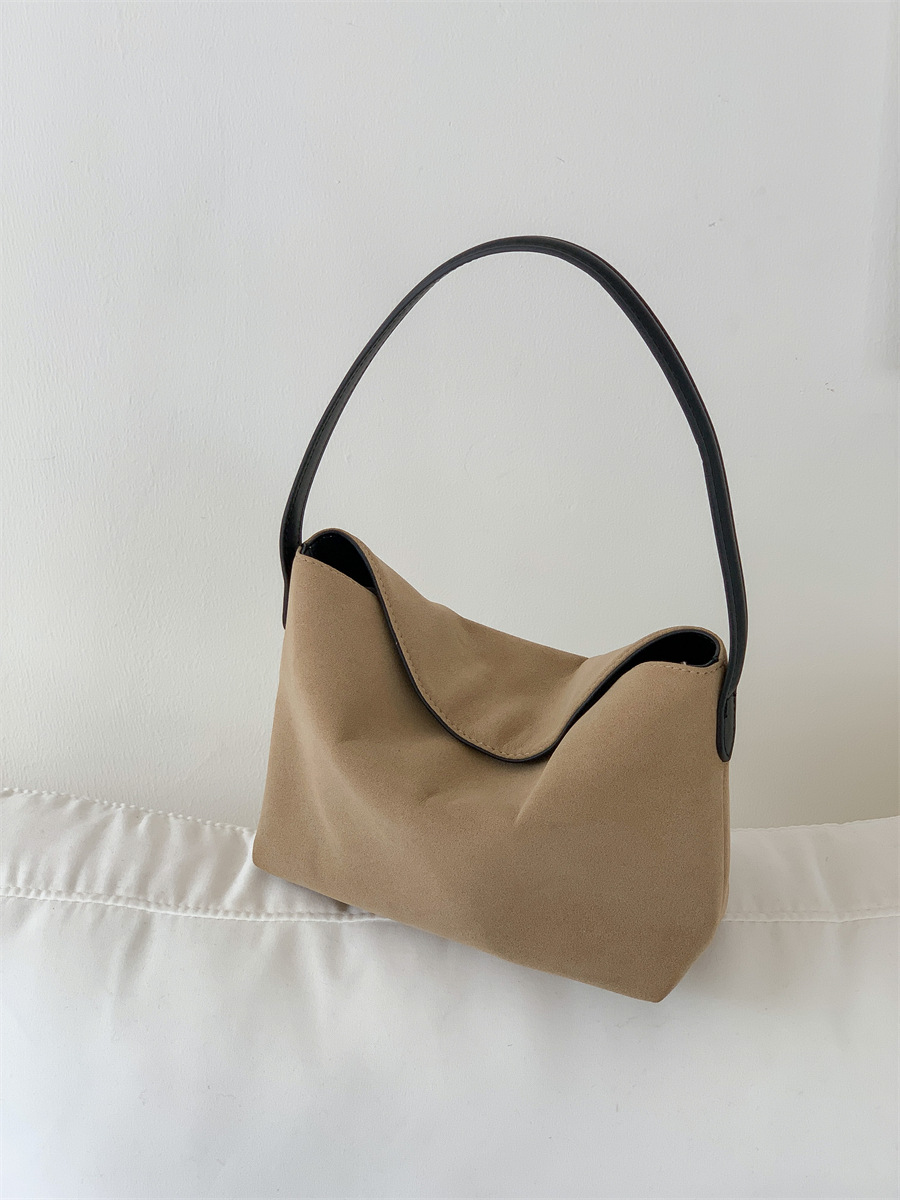 Geantă de subraț din piele întoarsă, geantă de mână de nișă pentru toamnă și iarnă, textură plușată, geantă mică pătrată, la modă și versatilă, de mână_voghion.com