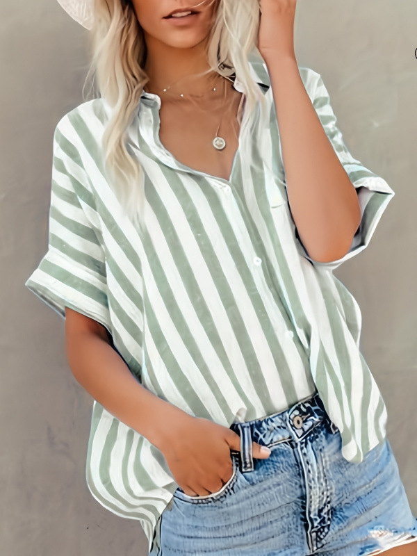 S 65410 Double Color Stripe Casual Shirt