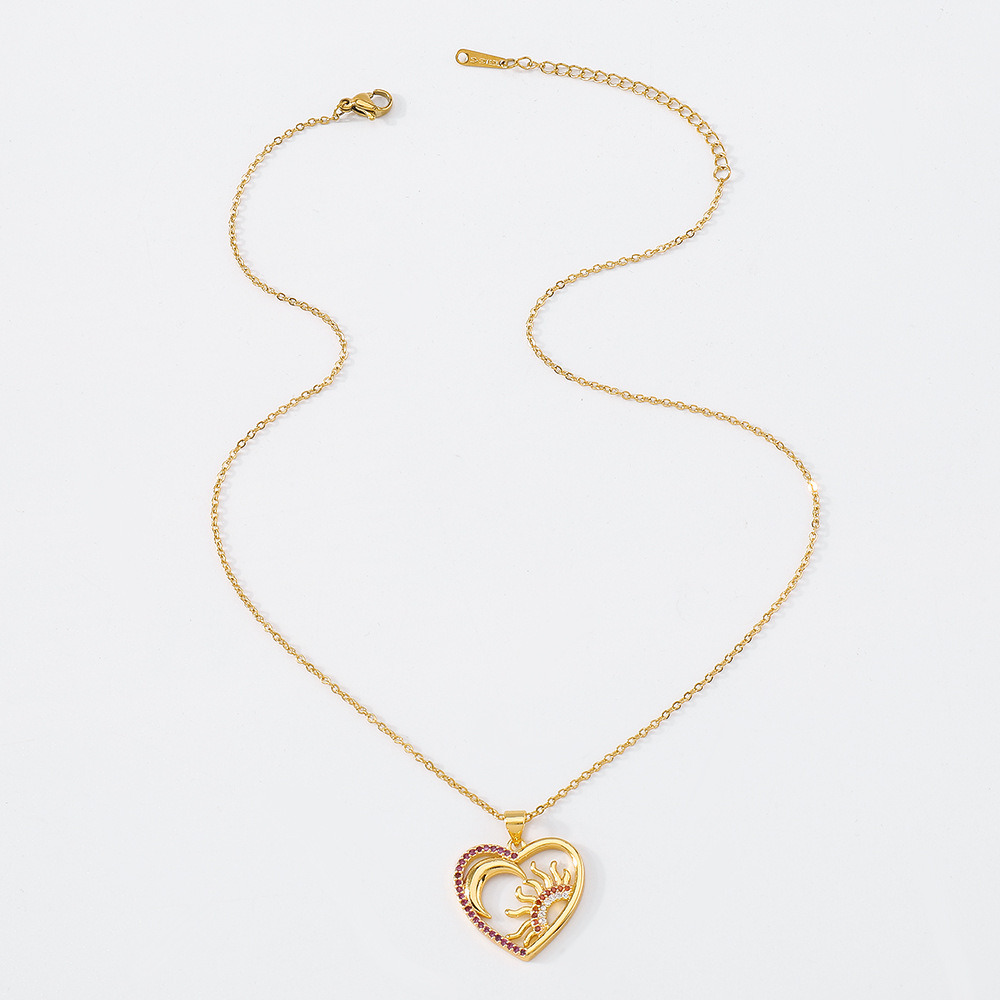 geometric niche love necklace hollow micro-inlaid irregular necklace