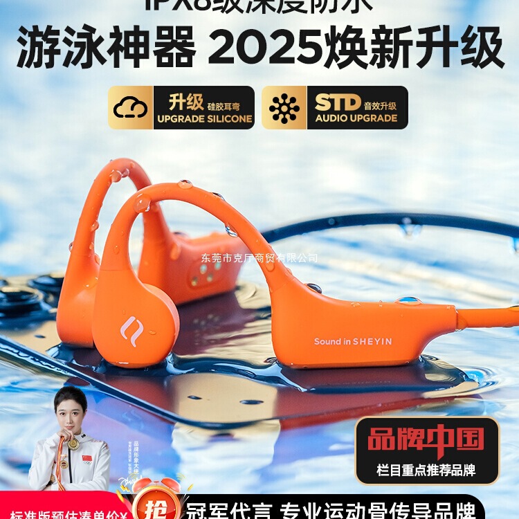 Luxury X6 Swimming Bone Conduction Bluetooth Headset Professional Sports Running Waterproof Wireless Neck Hanging Underwater