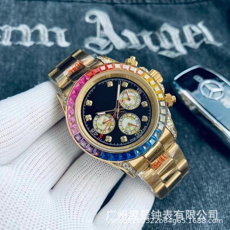 AliExpress Labor Home Full Function Timing Rainbow Full Diamond Automatic Mechanical Men's Watch Cross-border Foreign Trade Ditong AliExpress Labor Home Full Function Timing Rainbow Full Diamond Automatic Mechanical Men's Watch Cross-border Foreign Trade Ditong