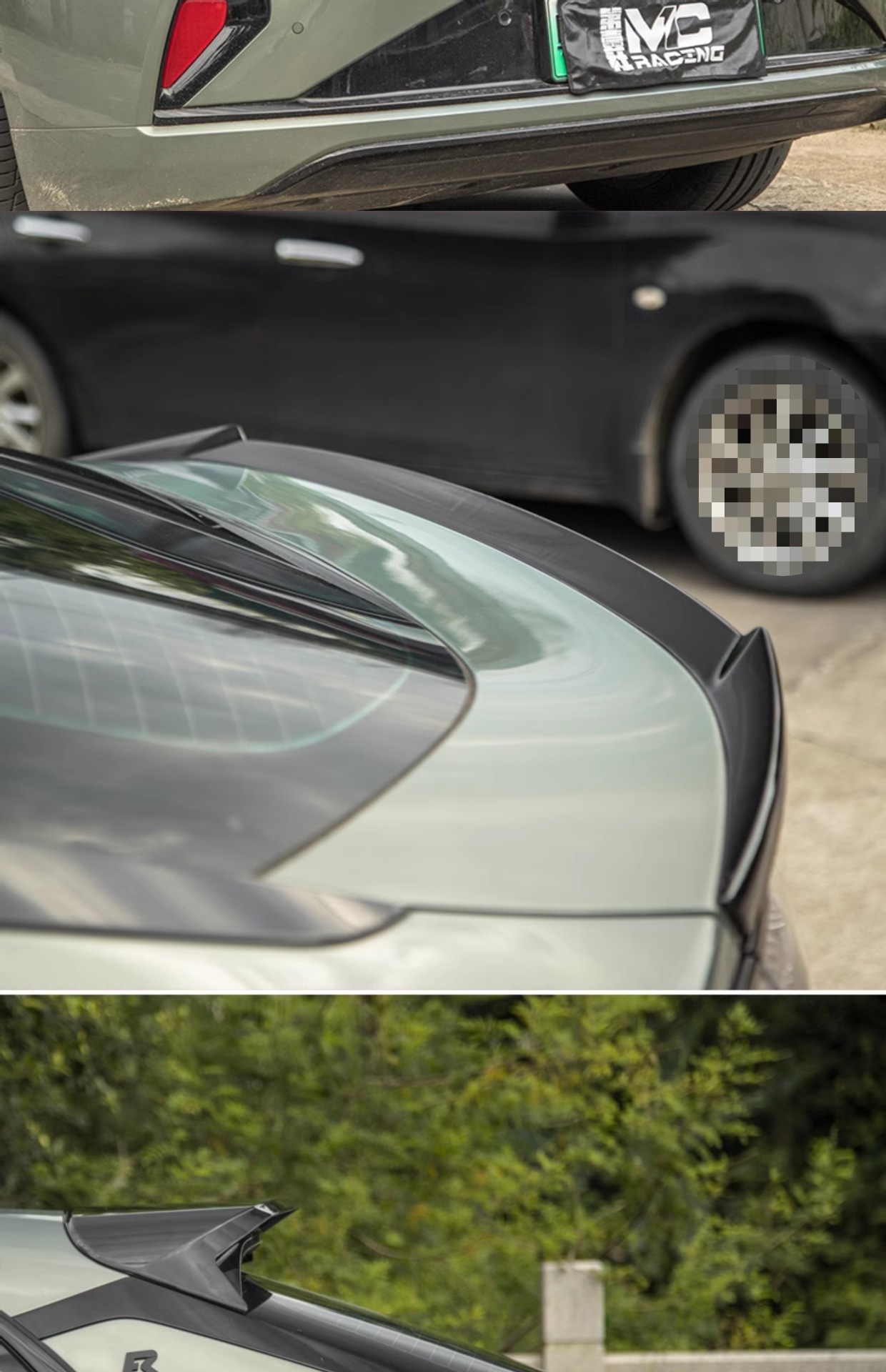 21-26 Pole Kr001 Special Tail Wing Top Wing Mc Sports Paint Duck Tail Spoiler Modified Appearance Without Drilling