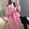 Cross border Foreign trade sweater coat Large Women's wear mm Korean Edition Easy Show thin Lazy student jacket Cardigan