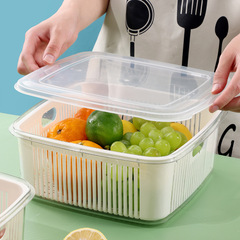 Kitchen double-layer draining basket vegetable basin with lid fruit washing magic fruit and vegetable basket fruit plate water filter basket storage basket