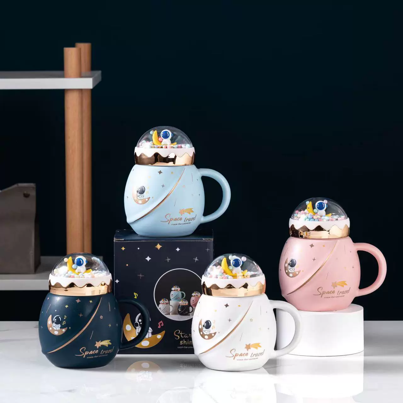Керамическая крышка для рисунка в виде мультфильма, космический креативный дизайн астронавт, подарок на день рождения